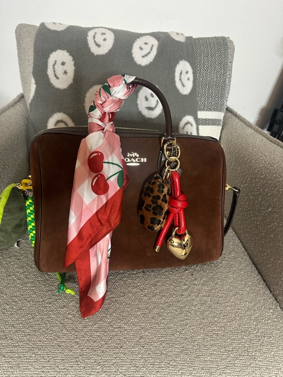 Coach Handbags - Coach Large Rowan chocolate suede
